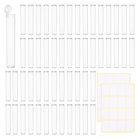 50шт. полипропиленовые пластиковые трубки для хранения, колонка, с 2 листами прямоугольной бумаги, на которых можно писать, пустые наклейки