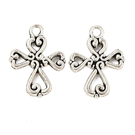 Tibetan Style Zinc Alloy Pendants, Lead Free & Cadmium Free, Cross, 19x14x2mm, Hole: 1.8mm, about 555pcs/500g