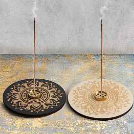 Wooden Incense Holder for Sticks, with Brass Holder, Meditation Aromatherapy Furnace Home Decor