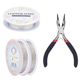 ARRICRAFT Copper Jewelry Wire, with Carbon Steel Round Nose Pliers