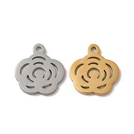 304 Stainless Steel Charms, Laser Cut, Flower Charm