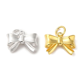 925 Sterling Silver Bowknot Charms, with Jump Rings & 925 Stamp