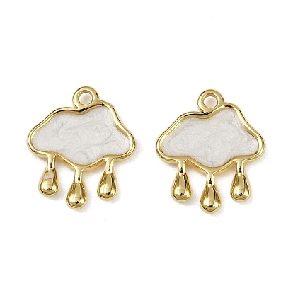 304 нержавеющей стальной эмали подвески, ионное покрытие (ip), облако с дождевыми чарами, реальный 18 k позолоченный