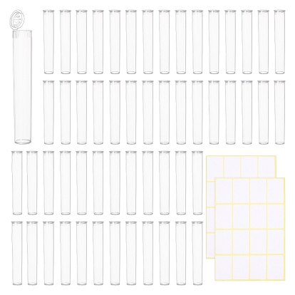 50шт. полипропиленовые пластиковые трубки для хранения, колонка, с 2 листами прямоугольной бумаги, на которых можно писать, пустые наклейки