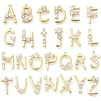 Латунные микро проложить кубического циркония подвески, буква-z чары, золотые