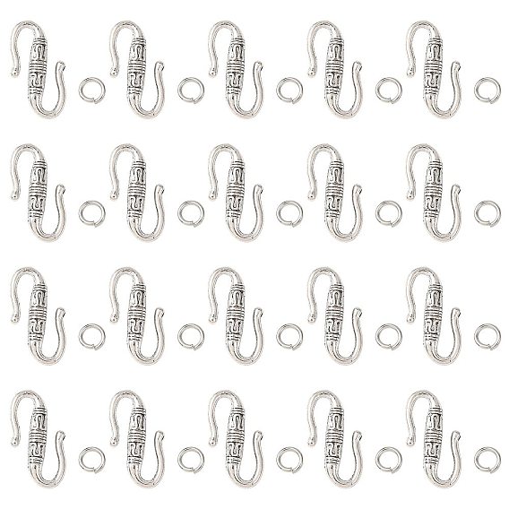 Alliage de style tibétain fermoirs s-crochet, en laiton Anneaux, sans cadmium et sans plomb