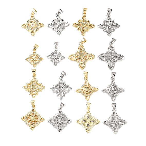 Латунные микропаве прозрачные подвески с фианитом, ведьмы узел викканский символ прелести