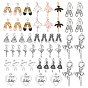 48 pcs 15 styles pendentifs en émail en alliage de placage en rack, avec strass cristal