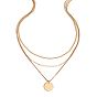 Fashionable Minimalist Round Pendant Necklace - Gold, Vintage, Multi-layer, High-end Pendant.