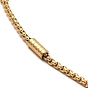 Vacuum Plating 304 Stainless Steel Column Beaded Link Chain Necklace, Box Chains Necklace