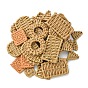 Resin Pendants, Imitation Woven Rattan Pattern, Mixed Shapes