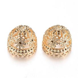 Сплав бусинки крышка горный хрусталь настройки, кисточка крышка под залог, без кадмия и без свинца, полукруглые / купольные