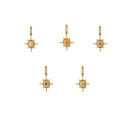 304 кубический стальные подвески из нержавеющей диоксида циркония, звезды прелести, ионное покрытие (ip), с целью перехода в кольце, реальный 14 k позолоченный