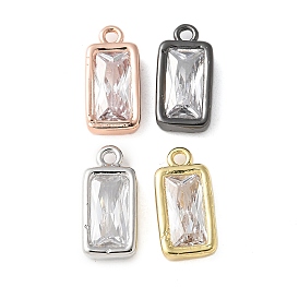 Латунные микро проложить кубического циркония подвески, прямоугольные, стойки покрытие, долговечный