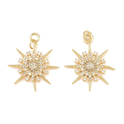 Латунные микро проложить кубического циркония подвески, звезды прелести, долговечный, стойки покрытие, без свинца и без кадмия, с целью перехода в кольце