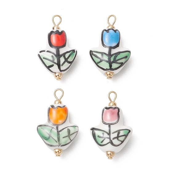 Фарфора ручной работы подвески, цветок, пастельный фарфор