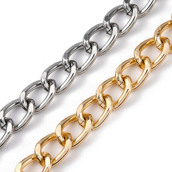 Оксидированные алюминиевые кубинские звенья цепи, с катушкой, несварные