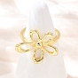 Латунь регулируемые манжеты кольца, цветок, стойки покрытие, долговечный, без кадмия и без свинца