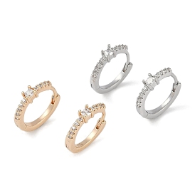 Серьги-кольца из прозрачного кубического циркония, украшения из латуни для женщин