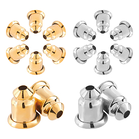 CREATCABIN 8Pairs 2 Style Brass Ear Nuts/Earring Backs, Long-Lasting Plated