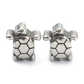 304 Stainless Steel European Beads, Large Hole Beads, Tortoise