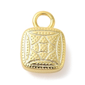 Lock Shape Rack Plating Brass Pendants Charms, Lead Free & Cadmium Free