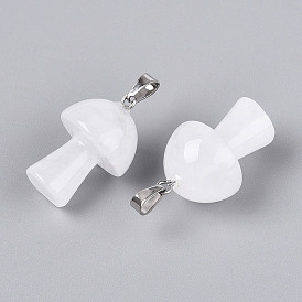 Природного кварца хрустальных подвесок, подвески-грибы из горного хрусталя с защелками из нержавеющей стали