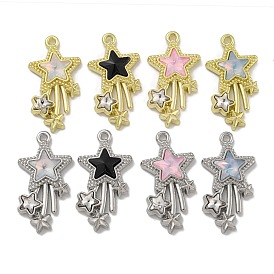 Rack Plating Alloy Rhinestone Pendants, Lead Free & Cadmium Free & Nickel Free, Star