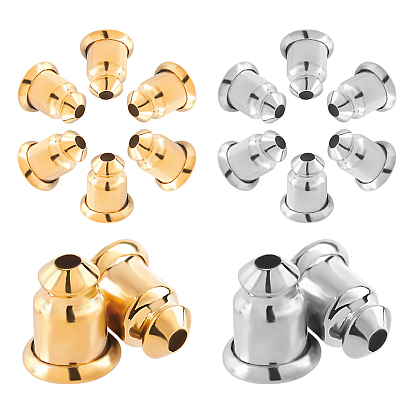 8Pairs 2 Style Brass Ear Nuts/Earring Backs, Long-Lasting Plated