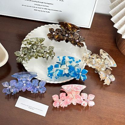 Заколки для волос в форме когтей из ацетата целлюлозы, аксессуары для волос для женщин и девочек, цветок