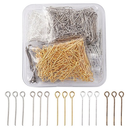 1000Pcs 5 Colors Iron Eye Pins, for Jewelry Making
