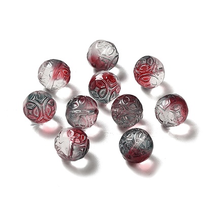 Transparent Glass Beads, Gradient Color, Round