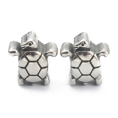 304 Stainless Steel European Beads, Large Hole Beads, Tortoise
