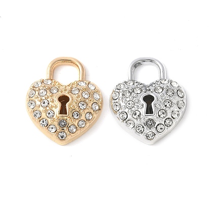 Сплава кристалла горный хрусталь подвески, стойки покрытие, без кадмия, без никеля и без свинца, сердце замок