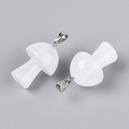 Природного кварца хрустальных подвесок, подвески-грибы из горного хрусталя с защелками из нержавеющей стали