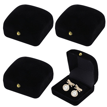 Флокированные коробки для хранения сережек, квадратный