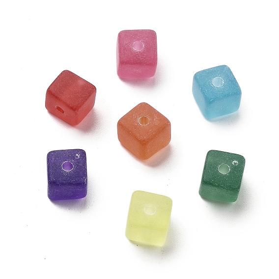 Акриловые бусины, матовые, кубические