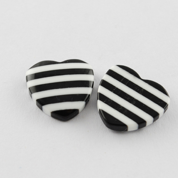 Striped Resin Cabochons, Heart