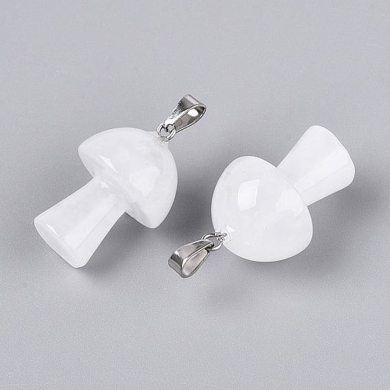 Природного кварца хрустальных подвесок, подвески-грибы из горного хрусталя с защелками из нержавеющей стали