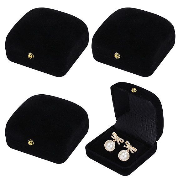 Флокированные коробки для хранения сережек, квадратный