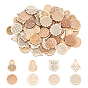 80Pcs 8 Style Doll Wooden Pendants, Mixed Shapes