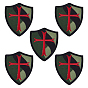 5Pcs Polyester Camouflage Shield Cross Embroidered Patch, Tactical Badge with Hook & Loop Backing