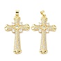 Латунные микро проложить кубический цирконий подвеска, долговечный, крестик, без свинца и без кадмия
