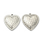 304 подвески из нержавеющей стали, фактурная подвеска в виде сердца