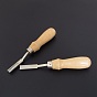 Steel Leather Edge Beveler, with Wood Handles, Cutting Beveling Leather Skiver Tool, for DIY Leather Craft