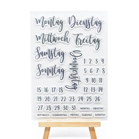 Calendar Clear Silicone Stamps, for DIY Scrapbooking, Photo Album Decorative, Cards Making
