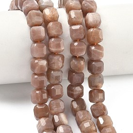 Натуральный Sunstone бисер пряди, граненый стол, вырезанный куб