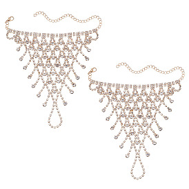 2шт. латунный браслет-цепочка со стразами, браслет-цепочка с кольцами для женщин