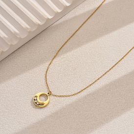 201 вращающееся ожерелье из полого круга из нержавеющей стали для ежедневного ношения женщинами