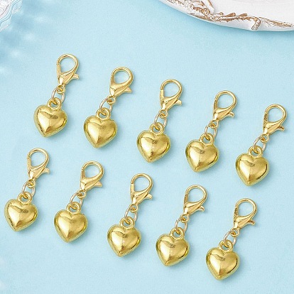 Литые украшения подвесные, с цинковым сплавом застежками омаров коготь, сердце